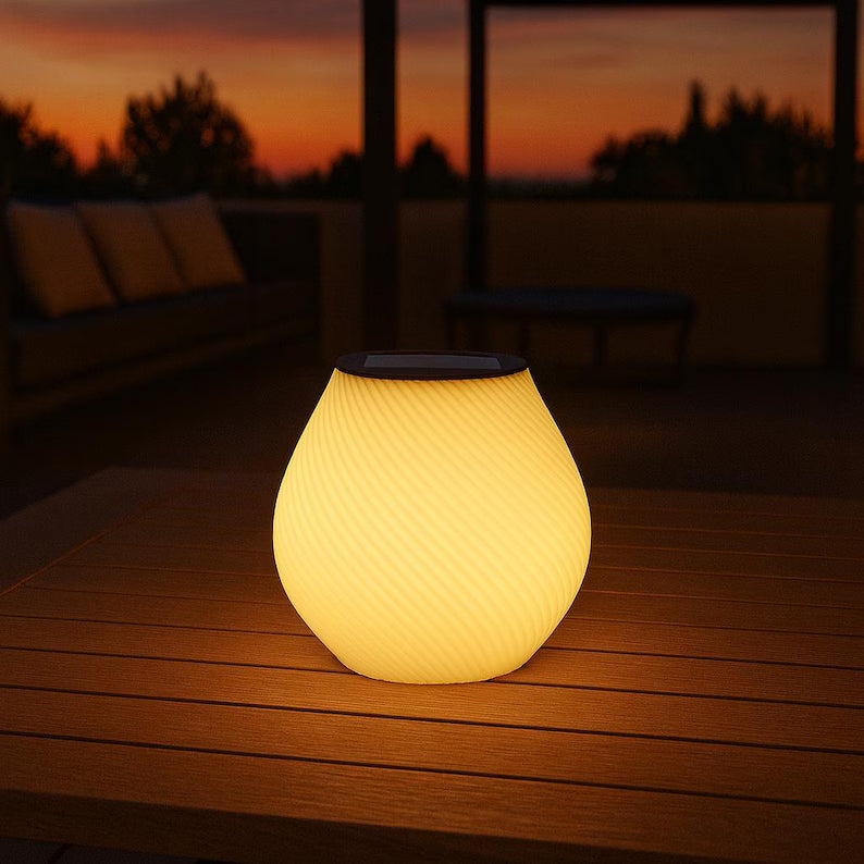 Solar-Tischlampe mit Spiralstruktur